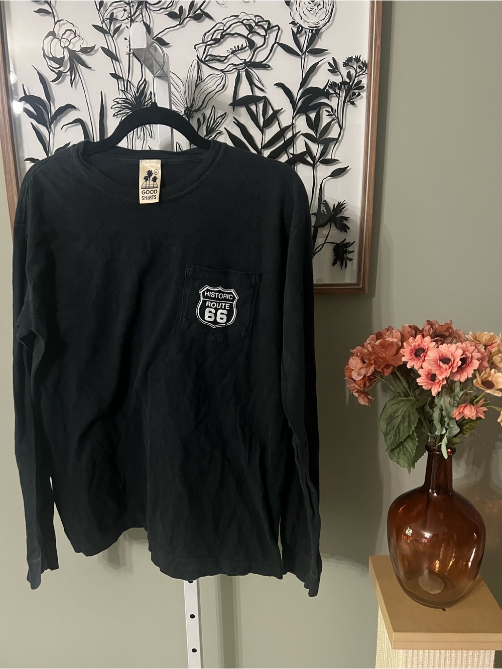 Good Shirts Vintage 90s Get Your Kicks On Route 66 Long Sleeve Shirt Size M